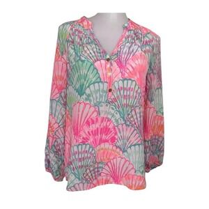 Lilly Pulitzer Oh Shello Elsa Silk Top Womens Size XS